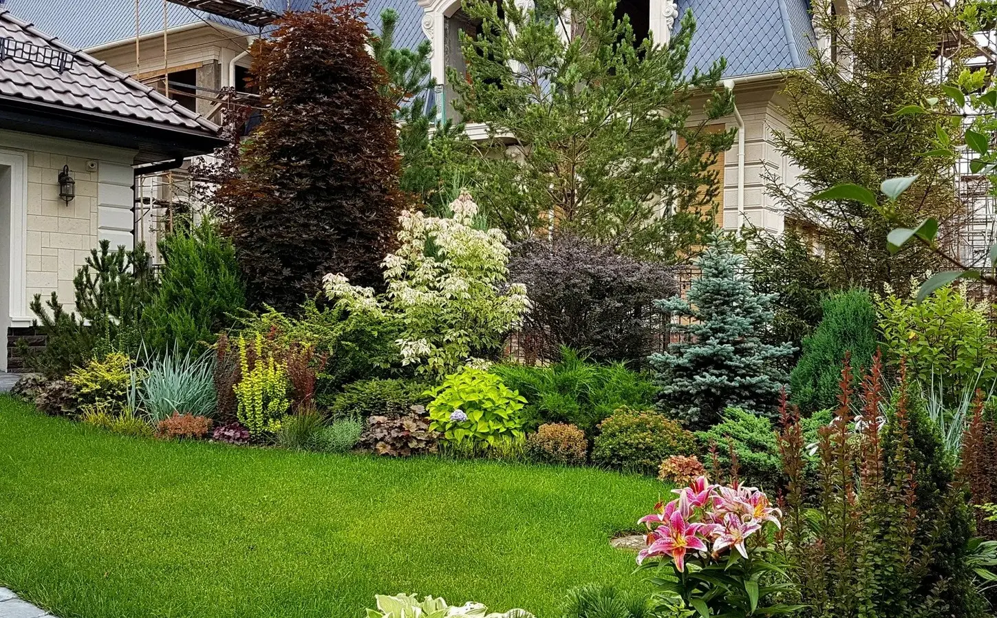 Jardín en casa moderna en Barcelona